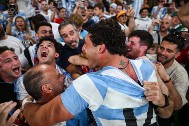 Rodrigo Isgro of Argentina celebrates with supporters after the Lions 1888 Cup match . (Photo By Ramsey Cardy/Sportsfile via Getty Images)