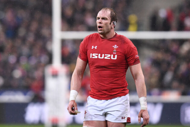 Wales' Alun Wyn Jones walks across the field during the 2019 Six Nations match against France