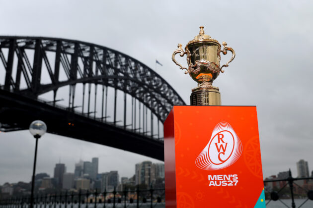 The Rugby World Cup in front of Sydney Harbour Bridge