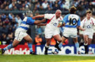 David Flatman against Argentina for England in 2002 at the Velez Sarsfield Stadium, in Buenos Aires, Argentina. England won the match 26-18. (Photo by David Rogers/Getty Images)
