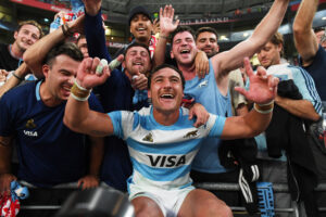 Rodrigo Isgro of Argentina celebrates victory against the British & Irish Lions (Photo by Charles McQuillan/Getty Images)