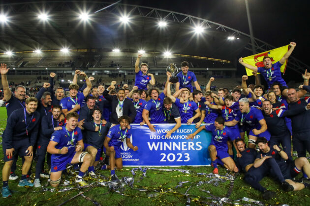 França celebra a final do Campeonato Sub-20 de Rugby de 2023
