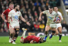 Ben Earl of England evades a tackle from Wales' Aaron Wainwright during the February 2026 Six Nations match