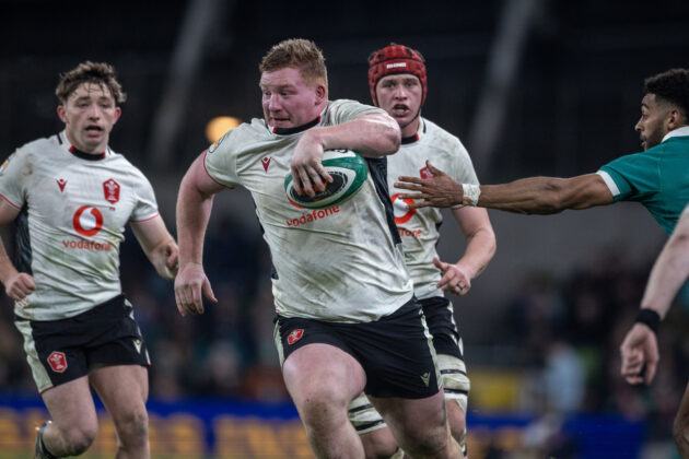 Wales' Rhys Carre on his way to scoring his wonder try against Ireland in the 2026 Six Nations match