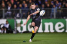 Bath's Finn Russell kicks a conversion during the 2026 Champions Cup quarter-final against Northampton Saints.