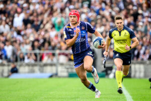 Bordeaux Bègles' Louis Bielle-Biarrey runs with the ball during the Champions Cup 2026 quarter-final against Toulouse