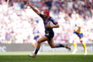 Louis Bielle-Biarrey on his way to scoring a try for Bordeaux Bègles in the 2026 European Champions Cup final