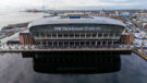 The exterior of Everton's Hill Dickinson Stadium in Liverpool