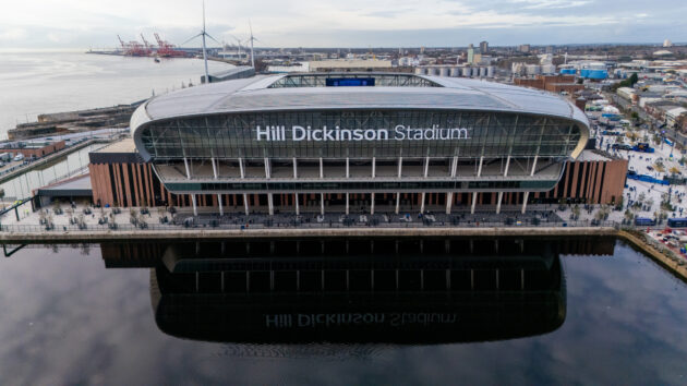 The exterior of Everton's Hill Dickinson Stadium in Liverpool