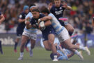 Scotland's Sione Tuipulotu is tackled by Argentina'S Faustino Sanchez Valario during the July 2026 Nations Championship match