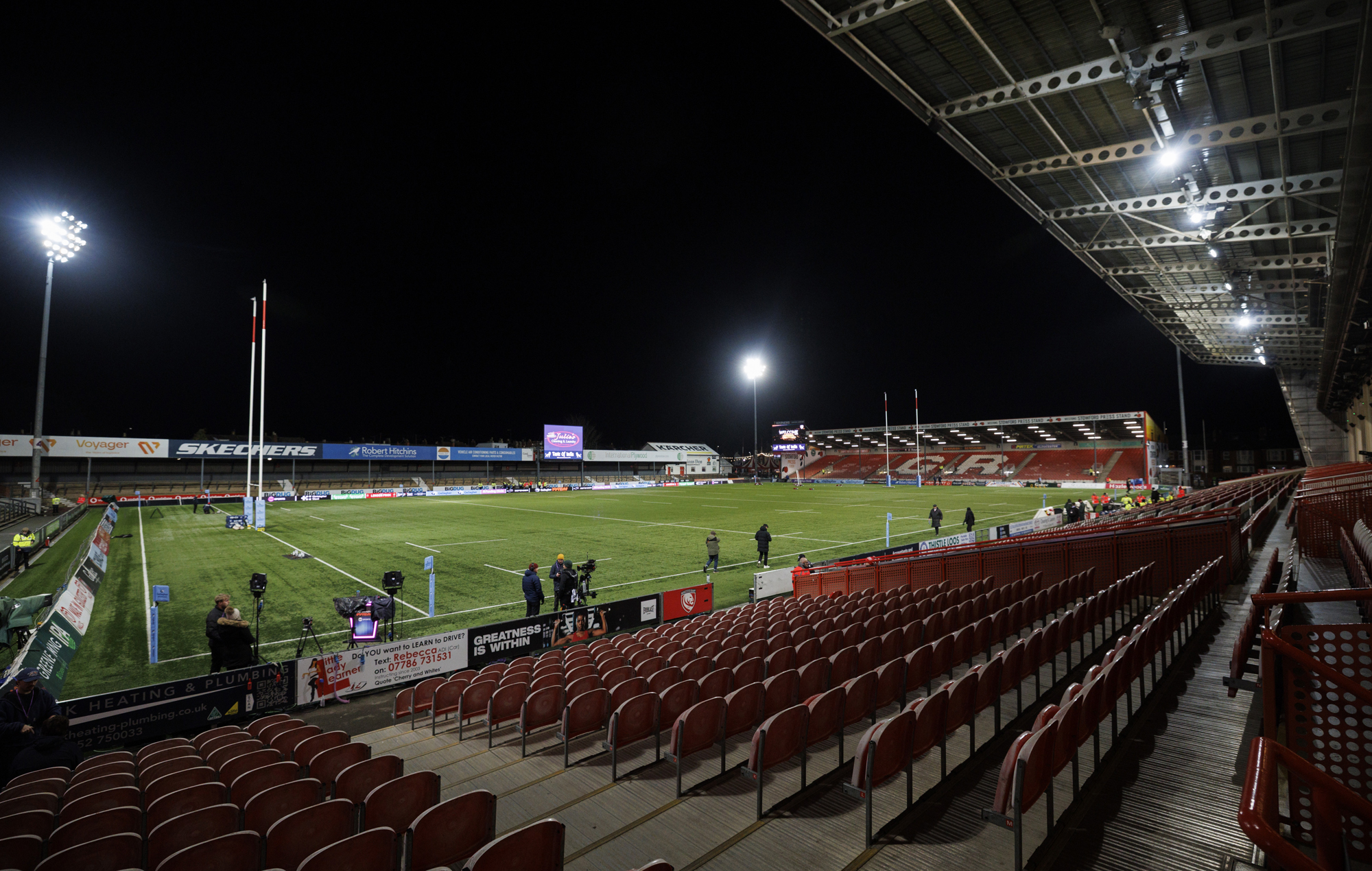 The view inside Kingsholm, home of Gloucester Rugby, ahead of a January 2026 match against Bath