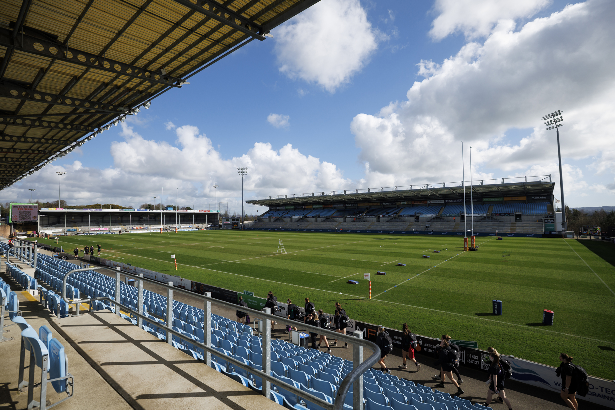 The view from inside Sandy Park, home of Exeter Chiefs