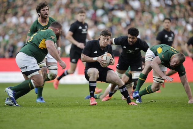 New Zealand’s Ruben Love runs with the ball during the first Greatest Rivalry Test against New Zealand