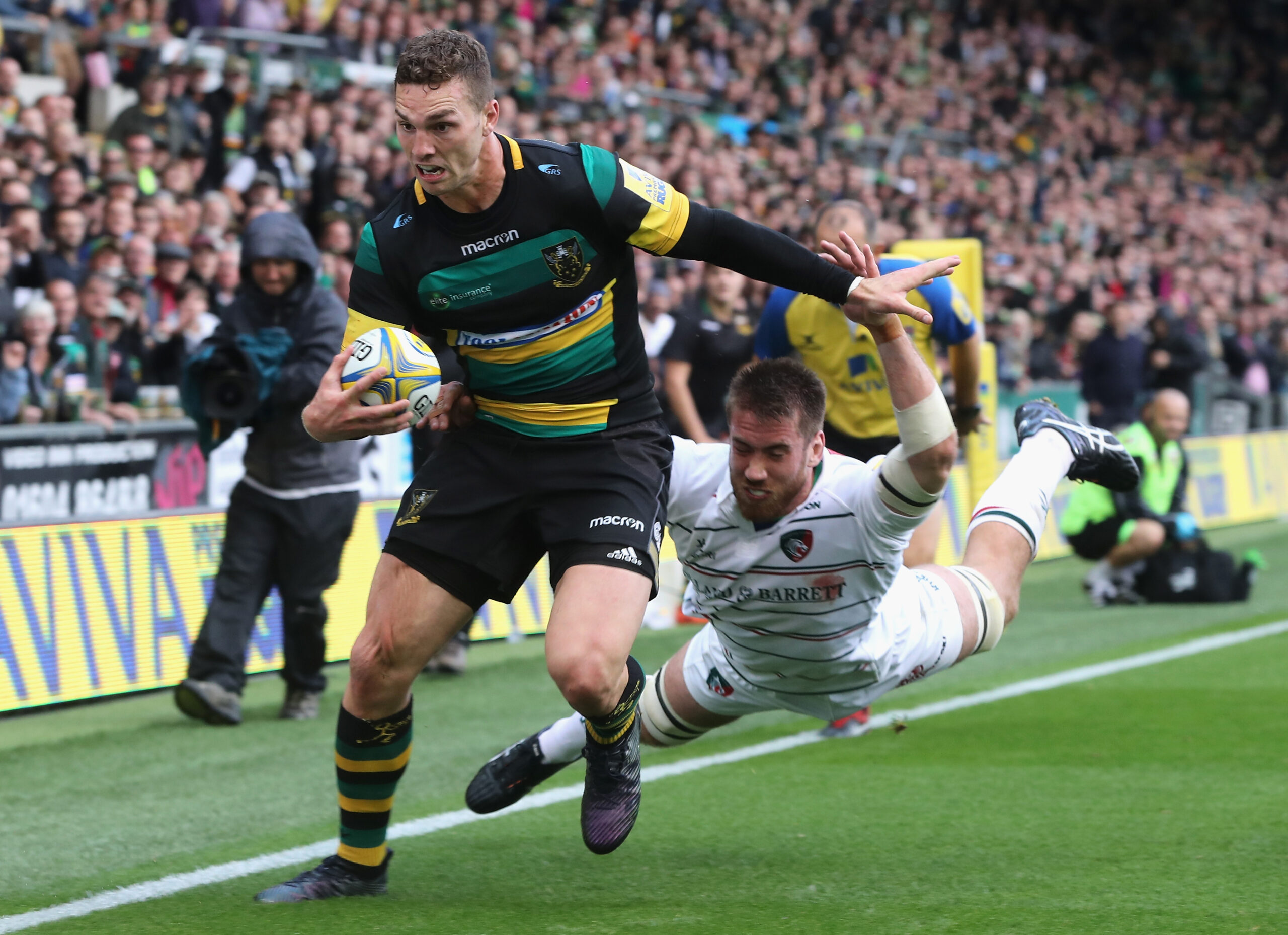 George North performed well in his time at Northampton Saints. (Photo by David Rogers/Getty Images)