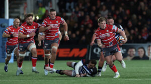 Jac Morgan runs with the ball during the October 2026 Gallagher PREM match against Bath